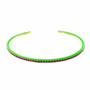 NEW TOVA women's helly choker necklace in hot pink bangle/orange rhinestones